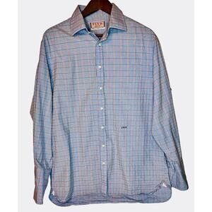 Men's Thomas Pink Jermyn Street Luxury Shirt with French Cuffs, Size Medium